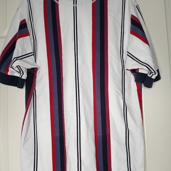 Cutter & Buck M Shrtslvs 100% Cotton Multiclred Strips Logo Polo Men's T- Shirt - Picture 8 of 8